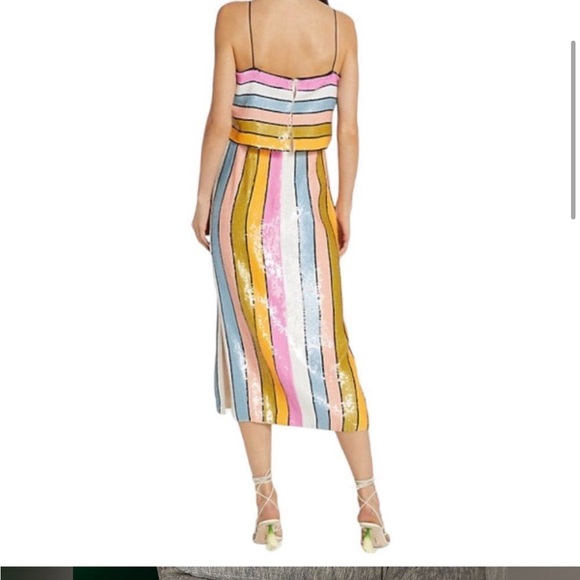 Veronica Beard Ivanna Striped Sequin Midi-Dress Size 0 - Picture 4 of 10